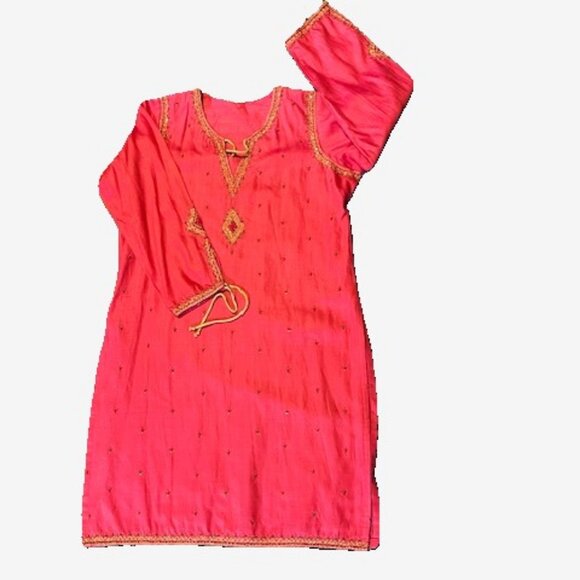 Pink Embellished Indian Ethnic Kurta Small/36 - Picture 10 of 10